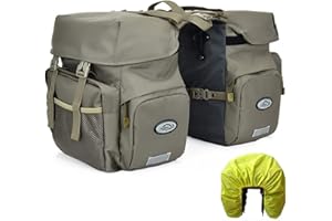 ZTZ Sacoche Siège de Vélo, Toile Cyclisme Porte-Bagage Arrière, Étanche, Enroulable, Gris