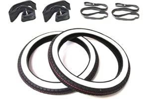 Streetparts24 Lot de pneus à flanc blanc 2 1/4" x 16" (2,25-16) - Pneu avec chambre à air et fond de jante - Convient pour Zündapp, Hercules Prima M, Peugeot 103, Piaggio Vespa Bravo Ciao, Simson