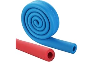 YEANEE EONME Tubi Tubo in Gommapiuma, Gomma Tubo Isolante Acustico Coibentatilare Lunghezza 5.9 ft Muro per Aria Condizionata Condutture Edilizia Industria Automobile, Rosso & Blu, Spessore 7/8mm
