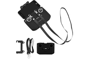 O'woda Custodia in Silicone RC per Air 3, Cover Protettiva + Cordino Regolabile + Cordino Doppia Fibbia, Accessori per DJI Air 3/ Air 2S/ Air 2/ Mini 3 PRO/Mini 2 SE/Mini 2/ RC-N1/ RC-N2, Nero