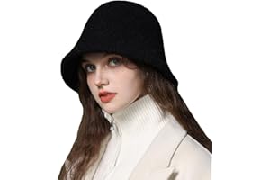 ITODA Fischerhut Winter Damen Glockenhut Pelzig Fischermütze Warm Flauschig Wintermütze Mädchen Weich Freizeithut Mode Bucket