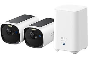 eufy Security eufyCam E40 2-Cam Kit (HomeBase 2) Solar Security Camera Outdoor Wireless, 2K Resolution with Integrated Solar Panel, MaxColour Night Vision, HomeKit Compatible, No Monthly Fee