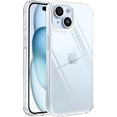 Minesk iPhone 15 Plus ile Uyumlu Crystal Clear (Ultra Şeffaf Silikon) Kılıf Arkası Sert Polikarbonat Kenarları Yumuşak TPU Da