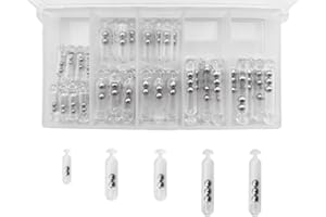 DRCHOER Fishing Rattles for Crappie Lure: 56pcs/box Plastic Tube Rattlers Insert Shake Attract Length 15-26mm Kit - Fishing Bait Rattles for Tail worms Craw Soft Lures Making