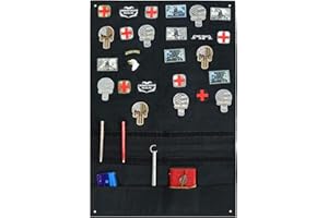 AOUTACC Tattico militare Patch Holder Board Hook & Loop Morale Patch Panel (nero, 58 x 88 cm con tasche MOLLE)