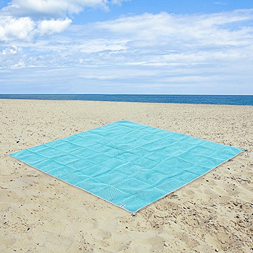 Hailicare Sand frei Strand Matte Teppich Picknick Decke, – Sand, Schmutz & Staub disapper. – Schnell Trocken, leicht zu reinigen ideal für den Strand, Picknick, Camping, Outdoor Veranstaltungen, 200 x 200cm (Blau) - 3