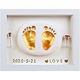 Ywhalep Baby Handprint and Footprint Makers Kit Keepsake for Newborn Boys & Girls, Personalized Baby Frame Ornament, Memory Art Baby Gifts for Baby Registry Nursery Décor