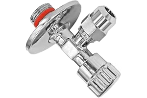 MegaHaustechnik Eckventil 1/2 Zoll selbstdichtend Außengewinde Wandanschluss x Abgang 10mm Quetschanschluss oder 3/8 Zoll AG für Panzerschlauch mit IG Kalt Warmwasser Absperrhahn Eckregulierventil