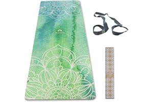 ‎YOSANA Yosana Yogamatte aus Naturkautschuk - rutschfest, Nachhaltige Yoga Matte mit Mikrofaseroberfläche zur raschen Aufnahme von Schweiß – Maschinenwaschbare Sportmatte - 183 x 68 cm