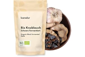‎KAMELUR Kamelur BIO Knoblauch 4 Knollen 180g schwarz fermentiert - black garlic aus kontrolliert biologischem Anbau