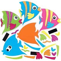 Kit Créatif Magnets Poissons Tropicaux - 8 Magnets Colorés à Assembler Soi-même Pour Enfants