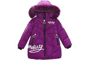 FULUOYIN Winterjacke Mädchen Kinder Wintermantel Steppjacke mit Fellkapuze