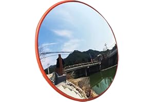 Hearthxy Verkehrsspiegel, Convex Mirror, Konvexspiegel, Panoramaspiegel, Überwachungsspiegel, Sicherheitsspiegel, Runde 130-Grad-Weitwinkellager-Eckspiegel Mit Ständer, Security-Befestigungsspieg
