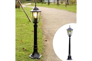 Chao Zan Outdoor Post Light Outdoor Garden Patio Path Lighting Lamp Post Modern Vintage Style Lantern Light Weatherproof IP55-1 x 60W E27 Bulb,Bulbs not Included (A)