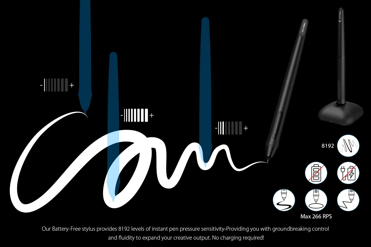 XP-Pen Deco01 V2 Digital Graphics Drawing Pen Tablet (10"(25cm) x 6.25"(15.8cm), 8192 Levels of Pressure Sensitivity, Battery-Free Passive Stylus, Black) - Image 5