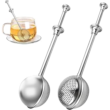 Lasuroa 3er Set Teebeutelquetscher Edelstahl - Teezange Zum Auspressen 15,3cm Silber