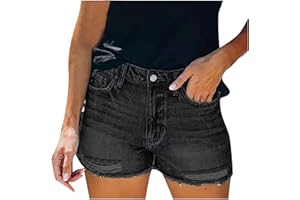 GENERIC Jeans Shorts Damen Zerrissene Kurze Hose Damen Sommer Destroyed Jeansshort High Waist Sexy Low Denim Shorts Slim Stretch Grosse Grössen Lose Jeansshorts Bermuda Übergröße Hotpants Strandshorts