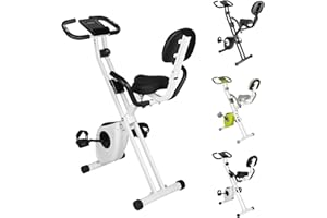 Dskeuzeew Cyclette Pieghevole, Cyclette con Controllo Magnetico a Resistenza Regolabile a 8 Livelli, Cyclette da Casa con Display LCD e Sensore di Frequenza Cardiaca