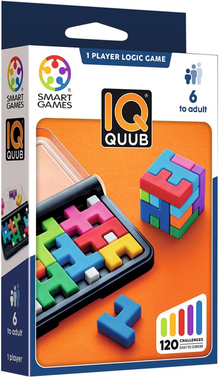 Smart Games - IQ Quub | Rompecabezas Niños Y Rompecabezas Adultos | Juegos Niños 6 Años O Más | Juegos Mesa con 120 Desafíos | Regalo Niño 6 Años O Más para 1 Jugador