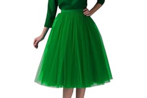 YUHYTOP Tüllrock Damen Kurz Retro 50er Rockabilly Rock Hohe Taille Tutu Rock Petticoat Unterrock Ballett Blase Petticoat Tuturock Tütü Minirock Reifrock Kleid Tüll Underskirt in Viele Farbe
