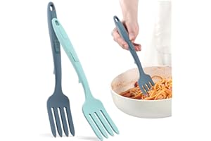 FIACVRS 2pcs Silicone Flexible Forks, Cooking Fork Heat Resistant, Blending Cooking Silicone Fork for Cookings Utensil for Mix Ingredients, Mash Food, Whisk Eggs,Baking Non Stick