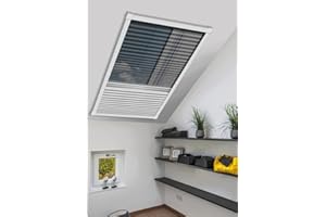 Schellenberg 70990 Insektenschutz-Plissee & Verdunkelung für Dachfenster – 114 x 160 cm in Weiß