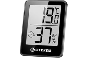 WECKEW Digital Hygrometer Indoor Thermometer Humidity Meter Room Thermometer with Temperature and ​Humidity Monitor Mini Hygrometer Thermometer(black)