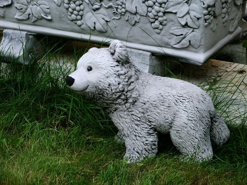 Steinfigur Berlin B„r 02 27 cm ca.11,3 kg grau-patiniert Frostfest Stein Nr.035 - 3