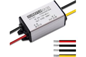 COCAR DC 24V to 12V DC down converter, 5A/60W power supply adapter, voltage changer, reducer regulator for car to car to truck, boat solar system, etc. (accepts DC15-40V inputs)