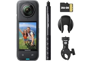 Insta360 X4 Pack Moto - Caméra d'action 360° 8K étanche, vidéo Grand Angle 4K, Perche à Selfie Invisible, protège-objectifs Amovibles, 135 Min d'autonomie, édition IA, stabilisation