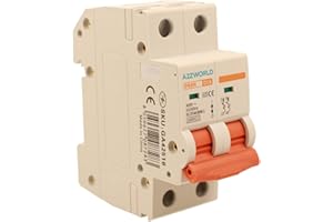 A2ZWORLD Interruptor magnetotérmico curvo D 16 A D16, bipolar 2P 10 kA, 2 módulos DIN 220 V AC, certificado IEC60898-1, serie profesional PB8H