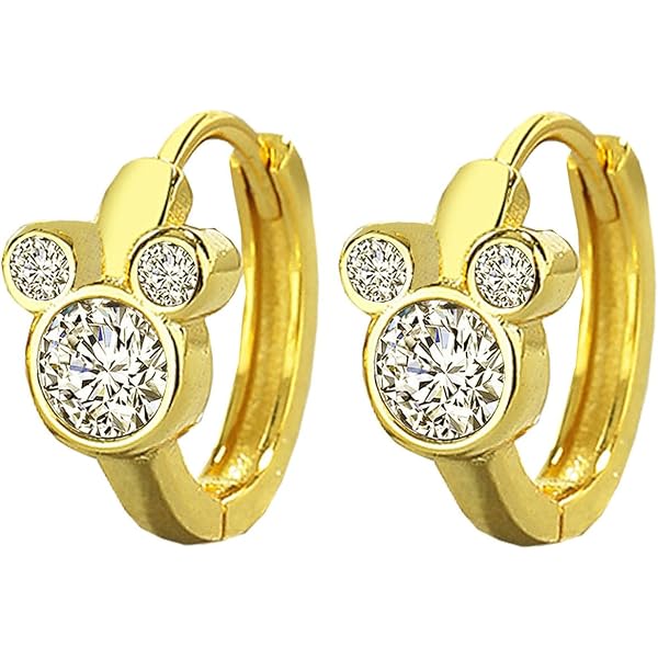 Orecchini A Forma Di Topo In Zircone Cubico Con Ago In Argento 925 – Placcati Oro, Design Animalier Unico E Delicato | Regalo Per Donne - 2