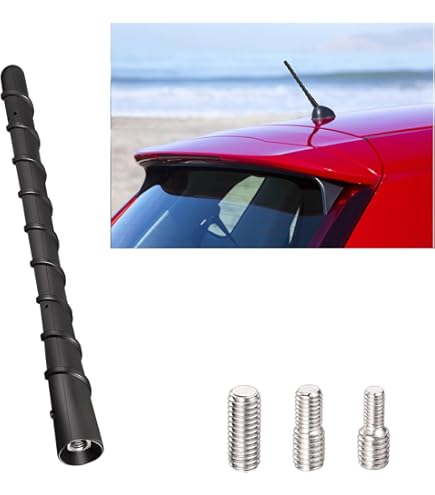 ONE250 2.5" Inch Short Copper Core Antenna, Compatible With Mitsubishi - Lancer (2002-2017), Mirage (2010-2024), Montero (2001-2019), Outlander (2005-2018), RVR (2016-2018), L200 (2010-2024) (Blue
