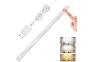 SOAIY 40 x 1.75cm Luce sottopensile cucina Lampada sottopensile Barra led cucina USB dimmerabile tramite tocco magnetica a 3 Colori Funzione di memoria per Cucina,Bagno,Armadio,Specchio