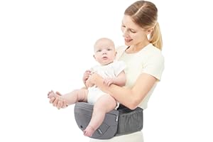 Bebamour Baby Carrier Hip Seat 0-36 Months Lightweight 3 in 1 Baby Carrier Newborn to Toddler HipSeat (with Waist Extender, Foam Series, Grey)
