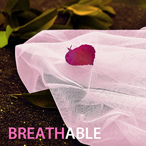 Mture Moskitonetz, Fliegennetz Mückennetz Insektennetz Spitze Betthimmel Moskitonetzen Rund Moskitonetz für Einzel – oder Doppelbetten Indoor or Outdoor Travel (Rosa) - 3