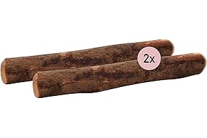 Kauies Olivenholz Kaustab für Hund mit Lachsöl - 100% natürlich, vegan & kalorienfrei - langelebiges Hunde-Spielzeug aus schadstoffgeprüftem Holz, Made in Germany, Größe S bis 10 kg (2er Pack)