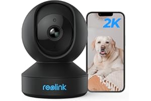 ‎REOLINK Reolink 3MP WiFi Wewnętrzna Kamera Bezpieczeństwa, 2.4GHz WiFi CCTV Kamera dla Starszego Dziecka, Monitor Zwierzaka z Pochyleniem Pan/Wizja Nocna / 2-Drożny Dźwięk/Wykrywaniem Ruchu, E1 Czarny