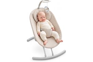 LIONELO Rio Elektrisk Babygunga, 3 Gunghastigheter, 8 Naturmelodier 0–9 kg | Avtagbar Lekbåge med Leksak, Mjuk Huvudkudde, Tvättbart Överdrag, Fjärrkontroll, Bärbar, Babysitter för Nyfödda
