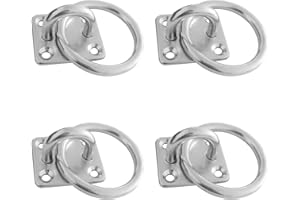 JVHLOV 4 pcs Anillo lazo Galvanizado para Atornillar con Anillo Adaptador, Anillo de Encuadernación de Caballo, Ganado, Gancho de Fijación, para Caballos, Perros, Animales, Establo de Caballos