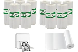 ‎PAPP'N'ROLL Papp'N'Roll Thermodrucker Papierrollen, 57x30mm, 10 Rollen, Selbstklebend, BPA-frei, Kompatibel mit Peripage A6, GuKKK