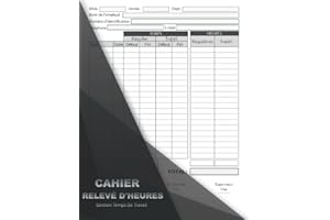 CAHIER RELEVÉ D'HEURES Gestion Temps De Travail .: Suivi du temps des employés Carnet d'enregistrement des heures de travail Enregistrement ... de travail, plus les heures supplémentaires
