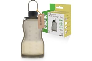 haakaa Bolsa de almacenamiento de leche de silicona, bolsas de leche materna reutilizables para lactancia, silicona de grado alimenticio, sin BPA, 9 oz/260 ml (1 unidad)