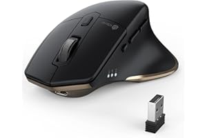 iClever Souris Bluetooth, Souris sans Fil bi-Mode Bluetooth + 2.4G, Rechargeable, Multi-Dispositif,7 Boutons avec 5 DPI réglables pour PC, Ordinateur Portable, Tablette, MacBook