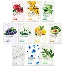 10 Stück Tuchmasken Set Mit Obst & Pflanzenextrakten – Feuchtigkeit, Beruhigung, Reparatur | Für Teenager & Frauen