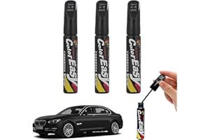 TUKNON Stylo Retouche Peinture,Stylo Retouche Voiture,Retouche Peinture Voiture,Stylo Réparation des Rayures Auto,Rayures Réparation De Peinture,Anti Rayure pour Carrosserie Moto Voiture Vélo,3 Pièces (Noir)