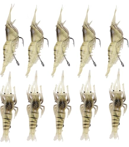 GOTOTOP Leurres Artificiels De Pêche à La Crevette 5 Pièces Leurres De