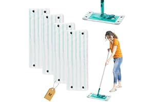 DRUFOFUL 4 Pièces Serpillères de Rechange pour Leifheit Clean Twist M Micro Duo Kit,33x15cm Microfibre pour Leifheit Clean Twist M Micro Duo Housses de Rechange, pour Tous Les Sols, Décontamination
