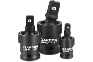 DAKCOS 3-delade kraft kardan hylsa 1/4" 3/8" 1/2", 360°socket adapter