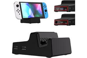 eXtremeRate AiryDocky DIY Kit Black Replacement Case for Nintendo Switch Dock, Redesigned Portable Mini Dock Shell Cover for Nintendo Switch OLED - Shells Only, Dock & Circuit Board Chip NOT Included